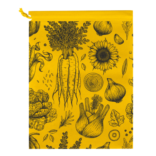 cord bag żółty z warzywami